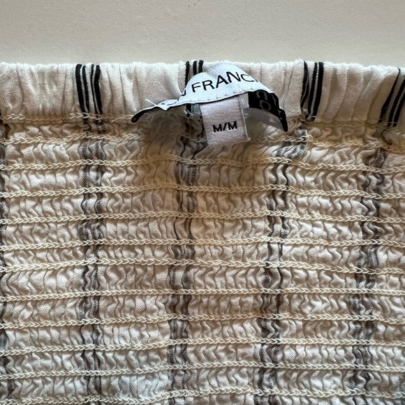 Striped Button Up Off The Shoulder Dress Women’s M - Picture 8 of 8